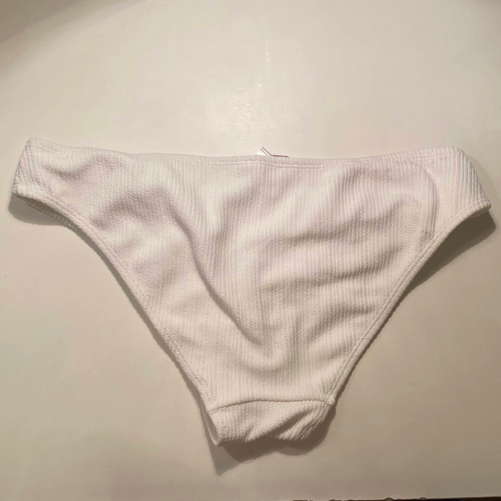 White Ribbed Bikini Bottom - Picture 2 of 2